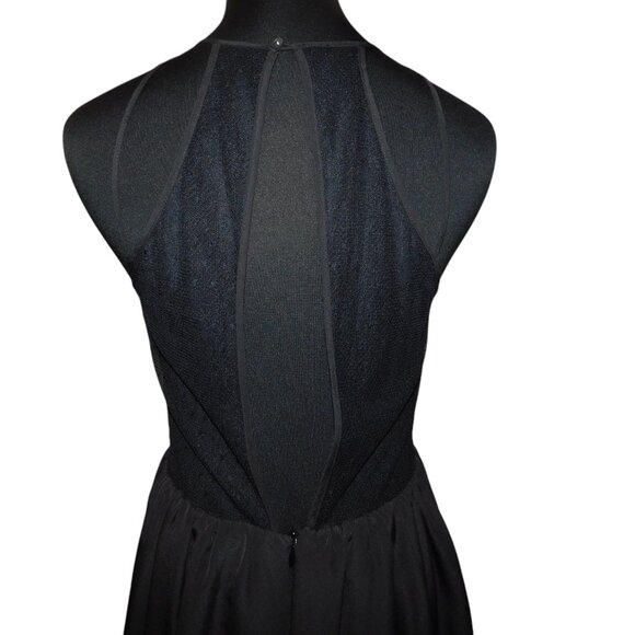 BCBGeneration Little Black Dress With Lace Halter Design W/ Spaghetti Straps - Picture 4 of 10
